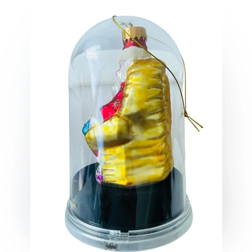 Hand Blown Glass Santa Throne Ornament 5” Large Vintage Style NIB Case